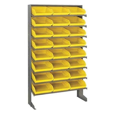 Plastic Pick Rack, 12 in D x 60 in H x 36 in W, 8 Shelves, Yellow MPN:QPRS-109YL
