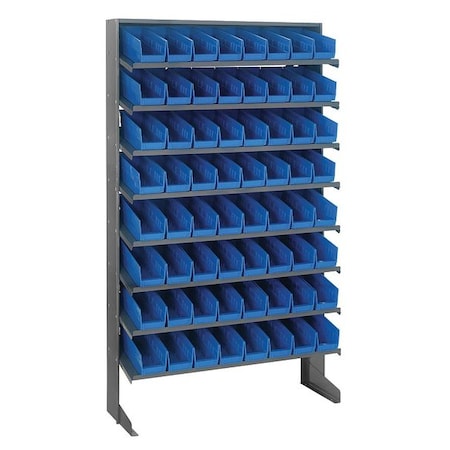Steel Pick Rack, 12 in D x 64 in H x 36 in W, 8 Shelves, Blue MPN:QPRS-201BL