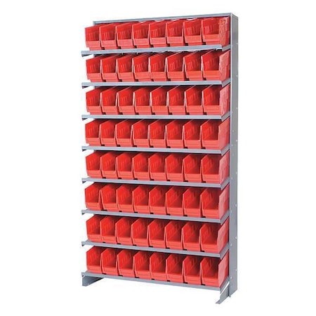 Steel Pick Rack, 12 in D x 64 in H x 36 in W, 8 Shelves, Red MPN:QPRS-201RD