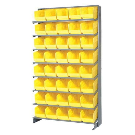 Steel Pick Rack, 12 in D x 64 in H x 36 in W, 8 Shelves, Yellow MPN:QPRS-202YL