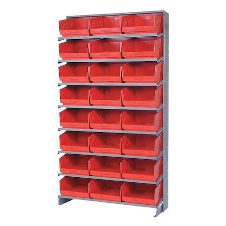Steel Pick Rack, 12 in D x 64 in H x 36 in W, 8 Shelves, Red MPN:QPRS-209RD