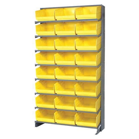 Steel Pick Rack, 12 in D x 64 in H x 36 in W, 8 Shelves, Yellow MPN:QPRS-209YL