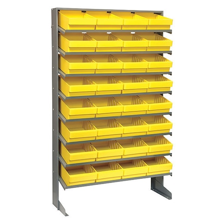 Steel Pick Rack, 12 in D x 60 in H x 36 in W, 8 Shelves, Yellow MPN:QPRS-701YL