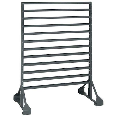 Steel Bin Rail Floor Rack, 20 in D x 54 in H x 36 in W, Gray MPN:QRU-12D