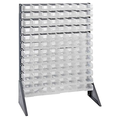 Steel Bin Rail Floor Rack, 15 in D x 54 in H x 36 in W, Clear MPN:QRU-12S-220-96CL