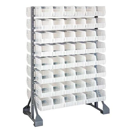 Steel Bin Rail Floor Rack, 20 in D x 54 in H x 36 in W, Clear MPN:QRU-16D-230-96CL