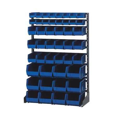 Steel Bin Rail Floor Rack, 15 in D x 54 in H x 36 in W, Red MPN:QRU-16S-220230240RD