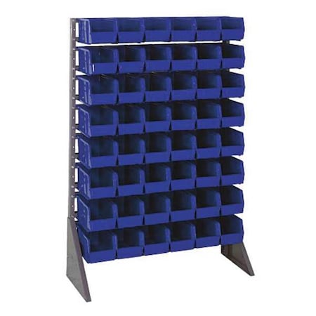 Steel Bin Rail Floor Rack, 15 in D x 54 in H x 36 in W, Blue MPN:QRU-16S-230-48BL