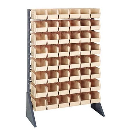 Steel Bin Rail Floor Rack, 15 in D x 54 in H x 36 in W, Ivory MPN:QRU-16S-230-48IV