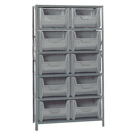 Steel Bin Shelving, 18 in D x 75 in H x 42 in W, 6 Shelves, Gray MPN:QSBU-700GY