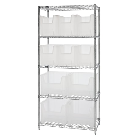 Steel Wire Bin Shelving, 36