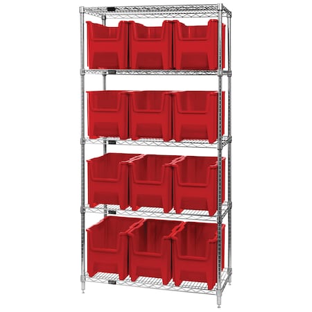 Giant Stack Container Wire Shelving Systems MPN:WR5-600RD