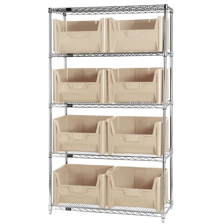 Shelving Unit, 18 in W x 74 in H x 42 in D, 5 Shelves MPN:WR5-700IV
