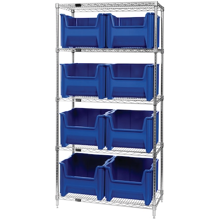 Giant Stack Container Wire Shelving Systems MPN:WR5-800BL