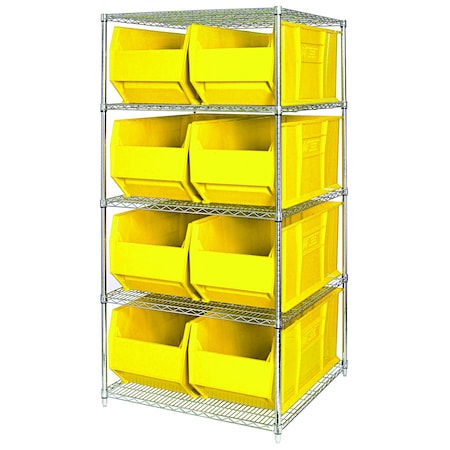 Shelving Unit, 48 in W x 86 in H x 36 in D, 5 Shelves MPN:WR5-995YL