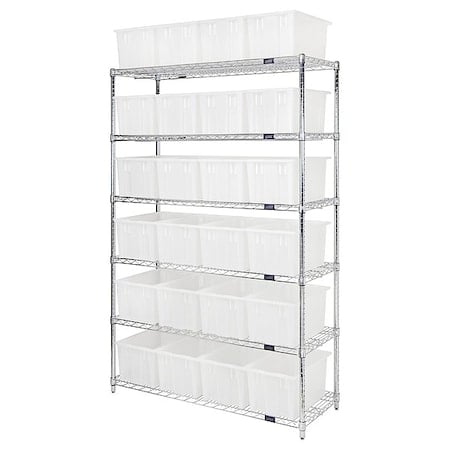 Shelving Unit, 48 in W x 74 in H x 18 in D, 6 Shelves MPN:WR6-24185CL