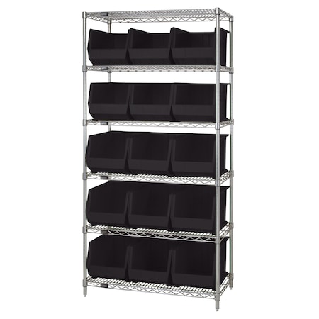 Giant Open Hopper Wire Shelving Systems MPN:WR6-260BK