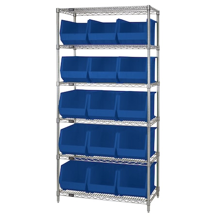Giant Open Hopper Wire Shelving Systems MPN:WR6-260BL
