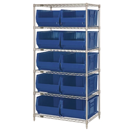 Wire Shelving Unit with Bins MPN:WR6-954BL