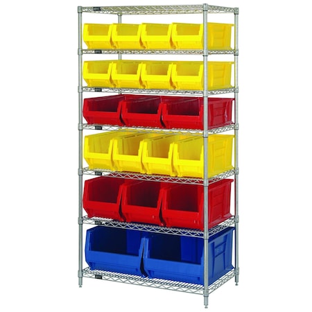 Hulk Container Wire Shelving Systems MPN:WR7-20-MIXRD