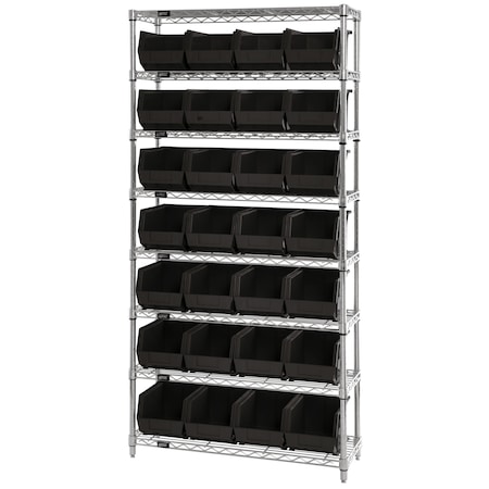 Giant Open Hopper Wire Shelving Systems MPN:WR8-239BK