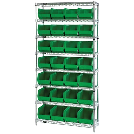 Giant Open Hopper Wire Shelving Systems MPN:WR8-240GN