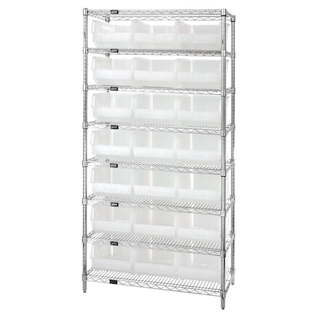 Shelving Unit, 36 in W x 74 in H x 18 in D, 8 Shelves MPN:WR8-255CL