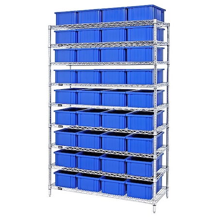 Shelving Unit, 48 in W x 74 in H x 18 in D, 9 Shelves MPN:WR9-92060CL
