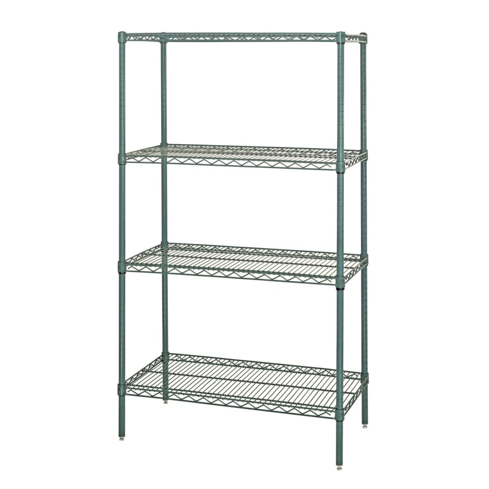 Quantum Proform Wire Shelving, 18in x 48in x 74in, Green, Set Of 4 Shelves MPN:WR74-1848P