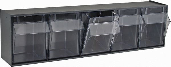 5 Compartment Gray Small Parts Tip Out Stacking Bin Organizer MPN:QTB305GY