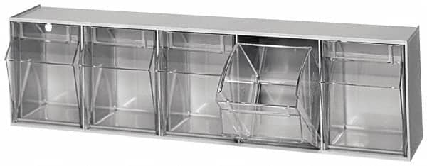 5 Compartment White Small Parts Tip Out Stacking Bin Organizer MPN:QTB305WT