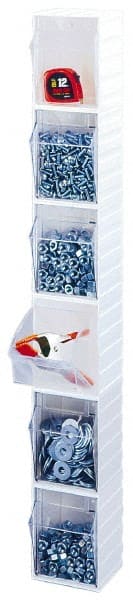 Single Compartment Gray Small Parts Tip Out Stacking Bin Organizer MPN:QTB406GY
