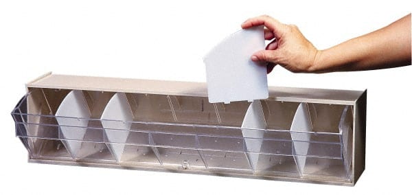 Single Compartment Beige/Clear Small Parts Tip Out Stacking Bin Organizer MPN:QTB 412