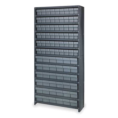 Steel Frame; Polystyrene Bin, 36 Drawers, 18 in D x 75 in H x 36 in W MPN:CL1875-624GY