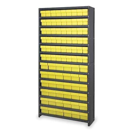 Steel Frame; Polystyrene Bin, 36 Drawers, 18 in D x 75 in H x 36 in W MPN:CL1875-624YL