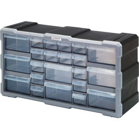 Quantum Plastic Drawer Cabinet PDC-22BK - 22 Drawers 6-1/4