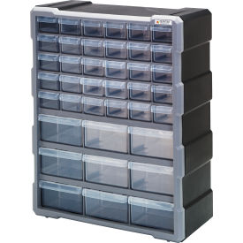 Quantum Plastic Drawer Cabinet PDC-39BK - 39 Drawers 6-1/4