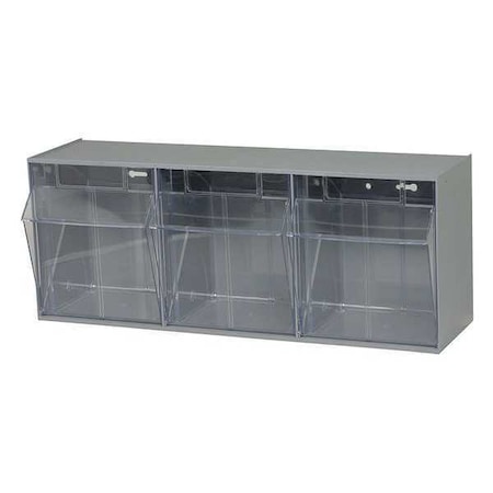 Tip-Out Bin, Gray, Unfinished, 9 1/2 in MPN:QTB303GY
