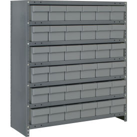 Quantum CL1239-601 Closed Shelving Euro Drawer Unit - 36x12x39 - 36 Euro Drawers Gray CL1239-601GY