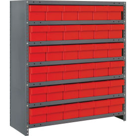 Quantum CL1239-601 Closed Shelving Euro Drawer Unit - 36x12x39 - 36 Euro Drawers Red CL1239-601RD