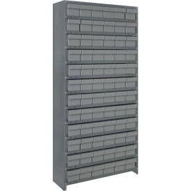 Quantum CL1275-601 Closed Shelving Euro Drawer Unit - 36x12x75 - 72 Euro Drawers Gray CL1275-601GY