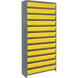 Quantum CL1275-701 Closed Shelving Euro Drawer Unit - 36x12x75 - 48 Euro Drawers Yellow CL1275-701YL