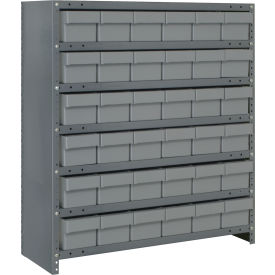 Quantum CL1839-602 Closed Shelving Euro Drawer Unit - 36x18x39 - 36 Euro Drawers Gray CL1839-602GY