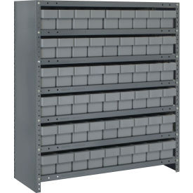 Quantum CL1839-604 Closed Shelving Euro Drawer Unit - 36x18x39 - 54 Euro Drawers Gray CL1839-604GY