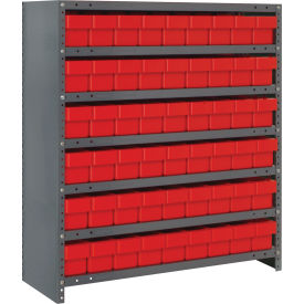 Quantum CL1839-604 Closed Shelving Euro Drawer Unit - 36x18x39 - 54 Euro Drawers Red CL1839-604RD