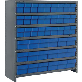 Quantum CL1839-624 Closed Shelving Euro Drawer Unit - 36x18x39 - 45 Euro Drawers Blue CL1839-624BL