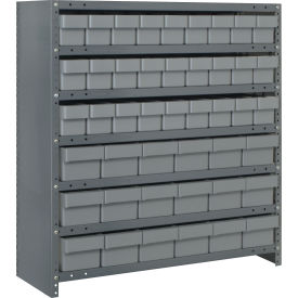 Quantum CL1839-624 Closed Shelving Euro Drawer Unit - 36x18x39 - 45 Euro Drawers Gray CL1839-624GY
