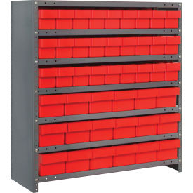 Quantum CL1839-624 Closed Shelving Euro Drawer Unit - 36x18x39 - 45 Euro Drawers Red CL1839-624RD