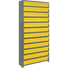 Quantum CL1875-602 Closed Shelving Euro Drawer Unit - 36x18x75 - 72 Euro Drawers Yellow CL1875-602YL