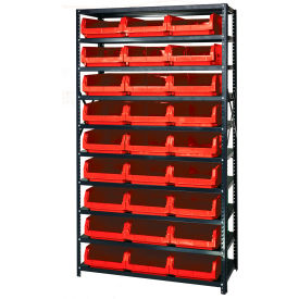 Quantum MSU-531 Steel Shelving With 27 Magnum Giant Hopper Bins Red 18x42x75 MSU-531RD